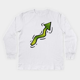 Green Moving Arrow Kids Long Sleeve T-Shirt